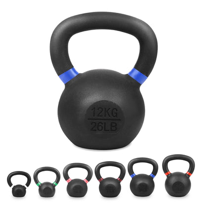 Cast Iron Kettlebells Set – Solid Iron, Rust Resistant Coating, Ergonomic Grip – Full Body Strength & Power Training – Ideal for Home Gyms