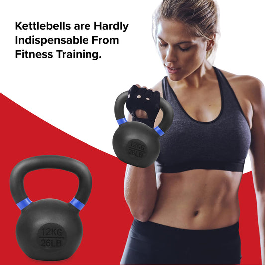 Cast Iron Kettlebells Set – Solid Iron, Rust Resistant Coating, Ergonomic Grip – Full Body Strength & Power Training – Ideal for Home Gyms