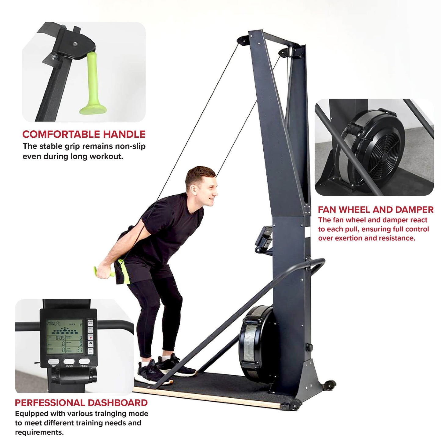 Indoor Ski Cross Trainer | High Intensity Adjustable  SKI Cardio & Strength Machine for Home Gym