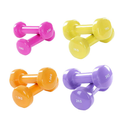 Neoprene Coated Dumbbell Set – Anti Roll Vinyl Hand Weights in Multi Color | 6kg to 38kg Options | Non-Slip Grip for Home & Gym Strength Training