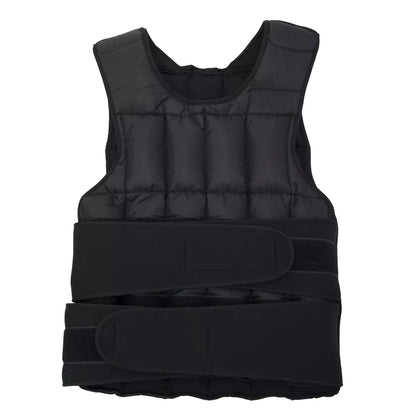 Black weighted vest on a white background
