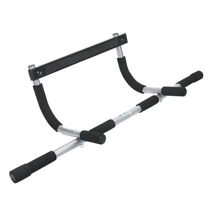 Gymnastic rings with black handles on a white background