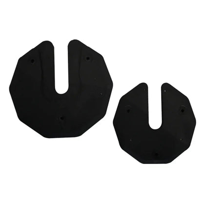 Two black rubber gaskets on a white background