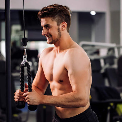 Cable Machine Attachments – Steel & Rubber Coated Handles, Multi Grip Bars & Ankle Straps for Full Body Strength Training – Ideal for Home Gyms