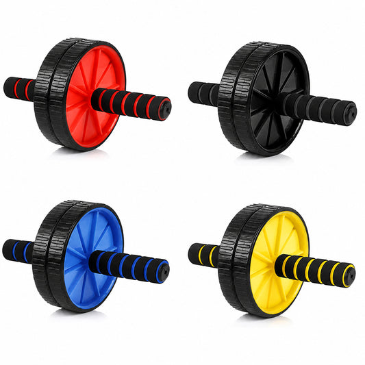Double Wheel AB Roller with Extra Thick Knee Mat – 3.2" Wide Core Trainer for Home Gym, Ergonomic Foam Handles, 500 lbs Capacity for Stability & Comfort