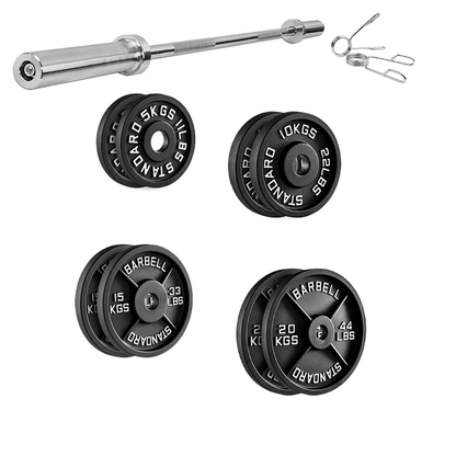 Cast Iron Weight Plates – Black Powder-Coated Olympic Discs with Steel Inserts | Heavy-Duty Plates for Strength Training & Home Gym |Sets Available