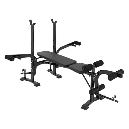 All-in-One Multi Bench – Adjustable Steel Frame with Preacher Curl, Chest Fly & Leg Extension Attachments – Full-Body Strength Training for Home Gyms