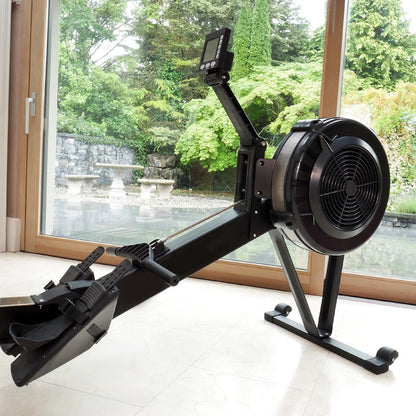 Adjustable Air Resistance Rowing Machine – Foldable Aluminium Frame, Silent 10-Level Rower with Smart Display & Ergonomic Seat for Home Gym Fitness
