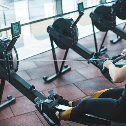 Adjustable Air Resistance Rowing Machine – Foldable Aluminium Frame, Silent 10-Level Rower with Smart Display & Ergonomic Seat for Home Gym Fitness