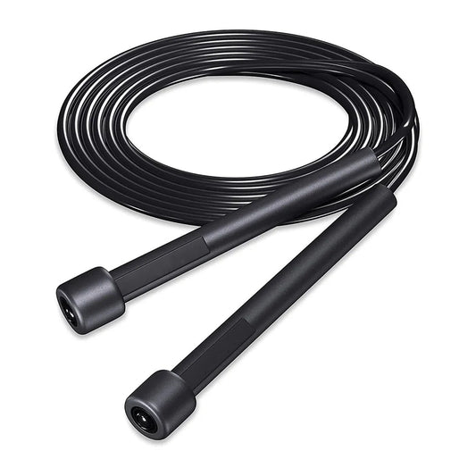 Adjustable Speed Skipping Rope – Tangle Free Black Cable with Ergonomic Sweat Resistant Handles – Cardio & Agility Training for Home Gym Workouts