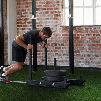 Heavy Duty Steel Sledge & 10m Sprint Mat Combo – Polyethylene Turf with Numbered Markings – Speed & Resistance Training – Ideal for Home Gyms & Personal Studios