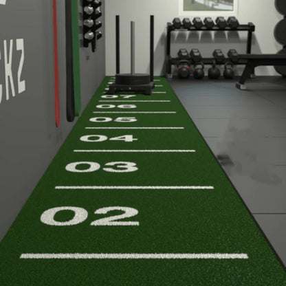 Heavy Duty Steel Sledge & 10m Sprint Mat Combo – Polyethylene Turf with Numbered Markings – Speed & Resistance Training – Ideal for Home Gyms & Personal Studios