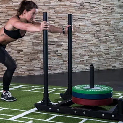 Heavy Duty Steel Sledge & 10m Sprint Mat Combo – Polyethylene Turf with Numbered Markings – Speed & Resistance Training – Ideal for Home Gyms & Personal Studios