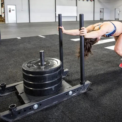 Heavy Duty Steel Sledge & 10m Sprint Mat Combo – Polyethylene Turf with Numbered Markings – Speed & Resistance Training – Ideal for Home Gyms & Personal Studios