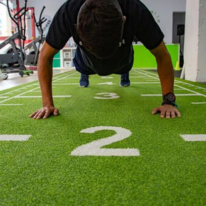 Heavy Duty Steel Sledge & 10m Sprint Mat Combo – Polyethylene Turf with Numbered Markings – Speed & Resistance Training – Ideal for Home Gyms & Personal Studios