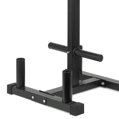 Heavy-Duty 3-Tier Olympic Weight Plate Rack with Barbell Holder – Black Powder-Coated Steel, 200kg Capacity, Space-Saving Home Gym Organizer