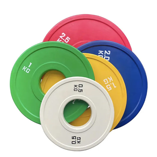 Olympic Fractional Weight Plates – 0.5kg to 5kg Rubber-Coated Steel Pairs – IWF Color-Coded Microloading Plates for Progressive Home Gym Training