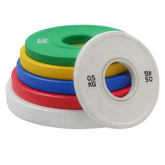 Olympic Fractional Weight Plates – 0.5kg to 5kg Rubber-Coated Steel Pairs – IWF Color-Coded Microloading Plates for Progressive Home Gym Training