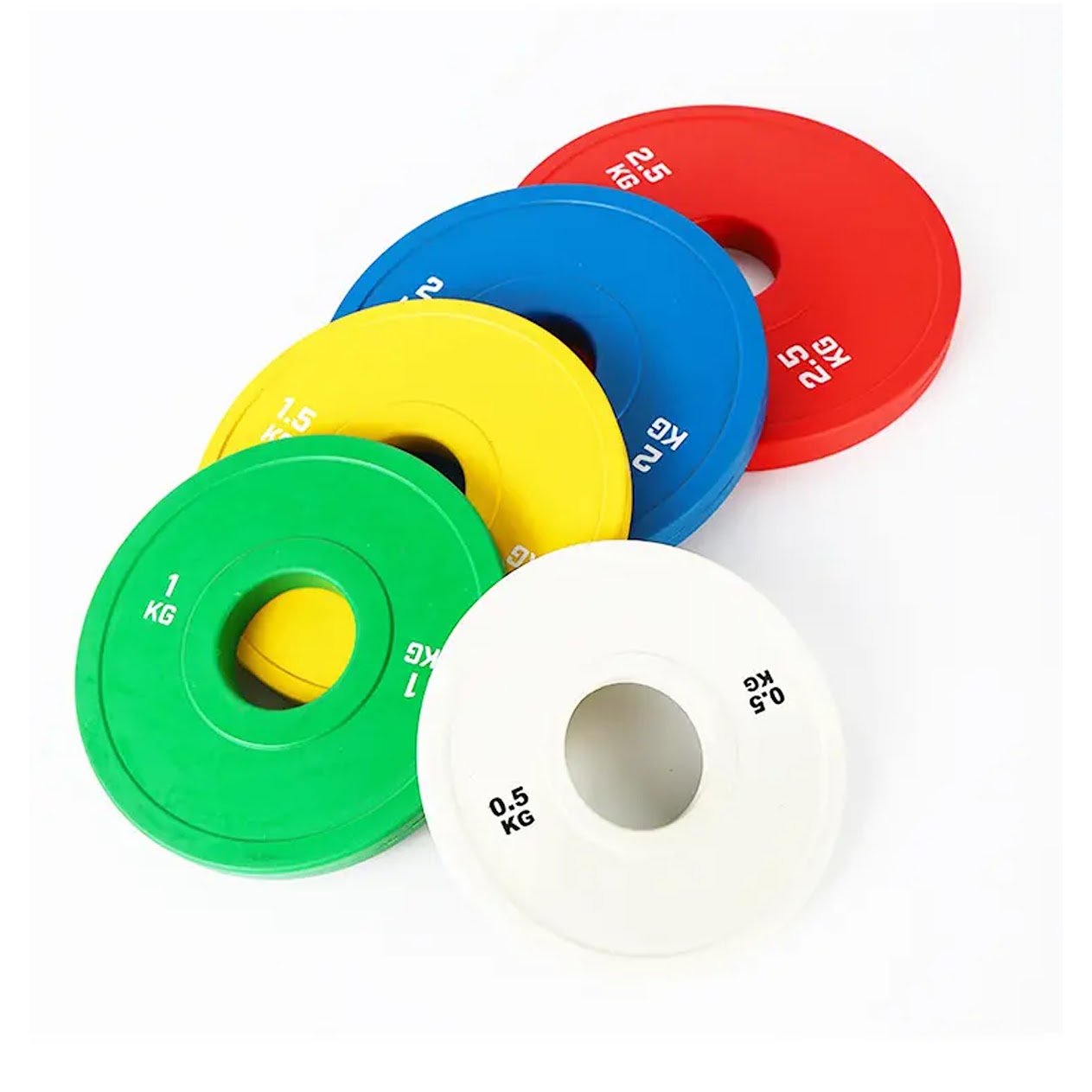 Olympic Fractional Weight Plates – 0.5kg to 5kg Rubber-Coated Steel Pairs – IWF Color-Coded Microloading Plates for Progressive Home Gym Training