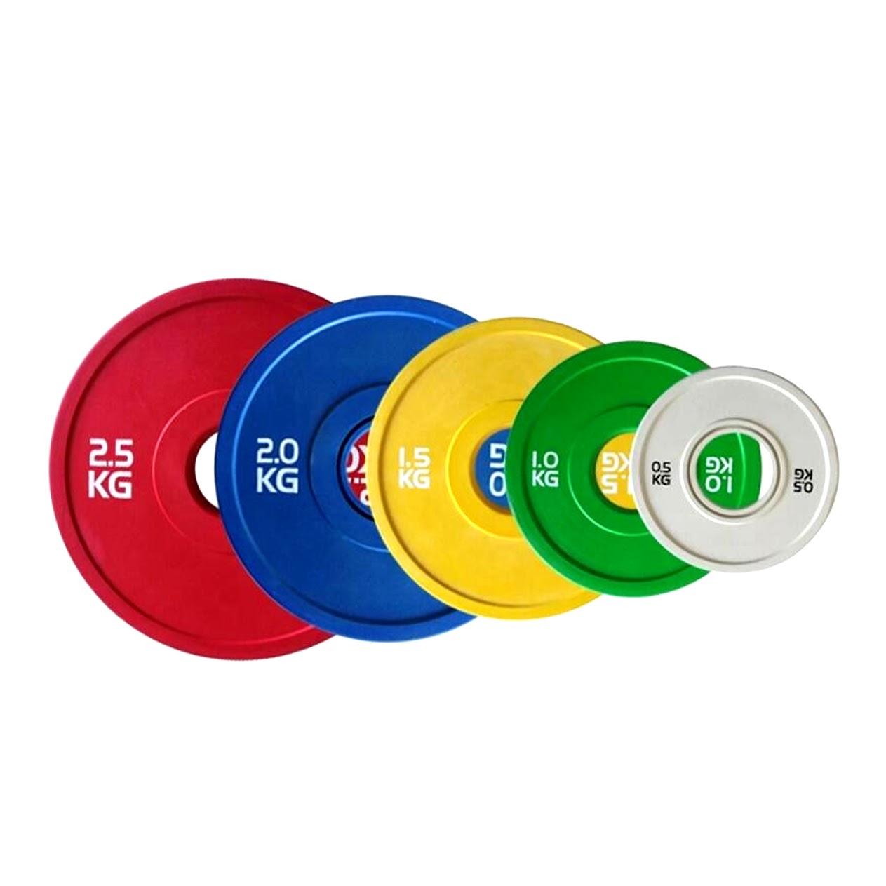 Olympic Fractional Weight Plates – 0.5kg to 5kg Rubber-Coated Steel Pairs – IWF Color-Coded Microloading Plates for Progressive Home Gym Training