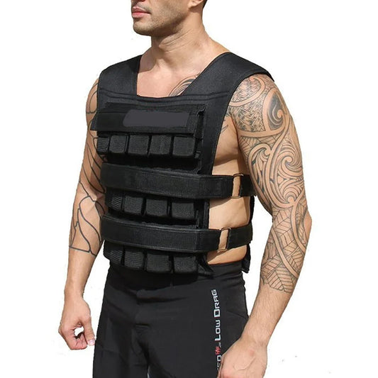 30kg Adjustable Weighted Vest – 600D Oxford Cloth, Removable Metal Weights, Reflective Strips – Strength Training & Cardio – Home Gym & Outdoor Workouts
